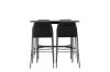 Imagine Masa de bar Rax 120*60 - Negru / MDF Negru + Scaun de bar Tvist - Negru / PU Negru