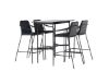 Imagine Masa de bar Rax 120*60 - Negru / MDF Negru + Scaun de bar Tvist - Negru / PU Negru