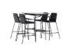 Imagine Masa de bar Rax 120*60 - Negru / MDF Negru + Scaun de bar Tvist - Negru / PU Negru