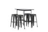 Imagine Masa de bar Rax 120*60 - Negru / MDF Negru + Scaun de bar Tempe - Gri Inchis / Metal _4