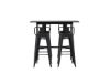 Imagine Masa de bar Rax 120*60 - Negru / MDF negru + Scaun bar Tempe Flat - Negru mat / Metal _4