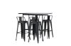 Imagine Masa de bar Rax 120*60 - Negru / MDF negru + Scaun bar Tempe Flat - Negru mat / Metal _4