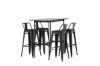 Imagine Masa de bar Rax 120*60 - Negru / MDF negru + Scaun bar Tempe Flat - Negru mat / Metal _4