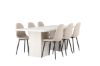 Imagine Masa de dining Olga 200*75 - White Wash + Scaun de dining Polar - Negru / Bej Boucle _6