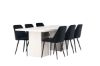 Imagine Masa de dining Olga 200*75 - White Wash + Scaun de dining Night - Negru / Catifea neagra _6