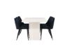 Imagine Masa de dining Olga 200*75 - White Wash + Scaun de dining Night - Negru / Catifea neagra _6