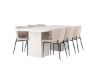 Imagine Masa de dining Olga 200 * 75 - Alb Spalat + Scaun de dining Modesto - Bej / Boucle Bej _6