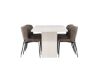 Imagine Olga Dining Table 200*75 - White Wash +Modesto Dining Chair - Grey / Smoked Black Boucle _6