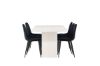 Imagine Olga Dining Table 200*75 - White Wash +Polar Dining Chair - Black legs / Black Velvet _6