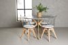 Imagine Masa de dining Piazza - Natural / Dark Grey Spraystone + Scaun de dining Edvin - Nature / PET (perna scaun alb) Suprafata PET, scaun cu burete obisnuit _4