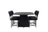 Imagine Masa de dining ovala Bootcut - Negru / Faneata Neagra + Scaun de dining Stella - Negru / Catifea neagra _6