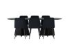 Imagine Masa de dining ovala Bootcut - Negru / Faner negru + Scaun de dining nocturn - Negru / Catifea neagra _6