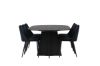 Imagine Masa de dining ovala Bootcut - Negru / Faner negru + Scaun de dining nocturn - Negru / Catifea neagra _6