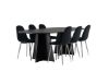 Imagine Masa de dining ovala Bootcut - Negru / Faner negru + Scaun de dining Polar - Catifea neagra / Crom _6