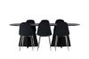 Imagine Masa de dining ovala Bootcut - Negru / Faner negru + Scaun de dining Polar - Catifea neagra / Crom _6