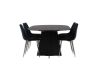 Imagine Masa de dining ovala Bootcut - Negru / Faner negru + Scaun de dining Polar - Catifea neagra / Crom _6