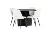 Imagine Masa rotunda de dining Bootcut - Negru / Fanéer negru + Scaun dining Night - Negru / PU alb _4