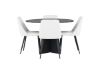 Imagine Masa rotunda de dining Bootcut - Negru / Fanéer negru + Scaun dining Night - Negru / PU alb _4