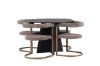 Imagine Masa de dining rotunda Bootcut - Negru / Fanéer negru + Scaun de dining Morning - Negru / Boucle negru _4