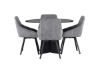 Imagine Masa de dining rotunda Bootcut - Negru / Fânar Fanéer + Scaun de dining Rosie - Negru / Gri închis Material textil _4