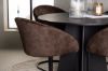 Imagine Masa de dining rotunda Bootcut - Negru / Faner negru + Scaun de dining Evening - Maro mat / Material maro _4