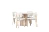 Imagine Masa de dining Olivia - Furnir Wash Alb + Scaun de dining Sia - Alb Wash / Boucle Alb _4