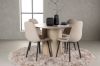 Imagine Olivia Dining Table - White Wash Veneer +Polar Dining Chair - Black / Beige Boucle _4