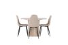 Imagine Olivia Dining Table - White Wash Veneer +Polar Dining Chair - Black / Beige Boucle _4