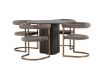 Imagine Masa de dining Olivia - Mocca / Furnir de Mocca + Scaun de dining Morning - Negru / Boucle Negru _4