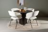 Imagine Olivia Dining Table - Mocca / Mocca Veneer +Day Dining Chair - Matte black / White Linen _4