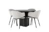 Imagine Olivia Dining Table - Mocca / Mocca Veneer +Evelina Dining Chair - Black / Light grey Velvet _4