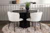 Imagine Masa de dining Olivia - Negru / Furnir Negru + Scaun de dining Edina - Negru / Boucle Alb _4