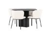 Imagine Masa de dining Olivia - Negru / Furnir Negru + Scaun de dining Edina - Negru / Boucle Alb _4