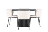 Imagine Masa de dining Olivia - Negru / Furnir Negru + Scaun de dining Edina - Negru / Boucle Alb _4