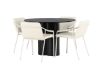 Imagine Masa de dining Olivia - Negru / Furnir Negru + Scaun de dining Tvist - Bej / PU Bej _4