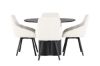 Imagine Masa de dining Olivia - Negru / Furnir de negru + Scaun de dining Rosie - Negru / Material Bej _4