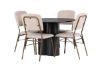 Imagine Masa de dining Olivia - Negru / Furnir negru + Scaun de dining Seda - Maro mat / Material bej _4