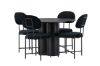 Imagine Masa de dining Olivia - Negru / Furnir negru + Scaun de dining Stella - Negru / Catifea neagra _4