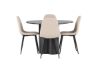 Imagine Masa de dining Olivia - Negru / Furnir Negru + Scaun de dining Polar - Negru / Bej Boucle _4