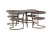 Imagine Masa de dining rotunda Kaseidon - cauciuc/ MDF maro inchis + Scaun de dining Morning - Negru/ Boucle Negru _4