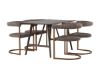 Imagine Masa de dining Kaseidon - Lemn de Caucho / MDF Maro Inchis + Scaun de dining Morning - Negru / Boucle Negru _4