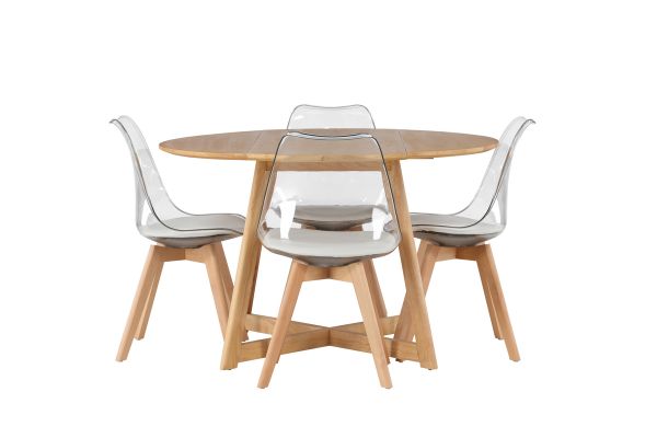 Imagine Yakidon Dining Table - Rubberwood / Oaklook MDF +Edvin Dining Chair - Nature / PET (seat cushion white) PET surface,seat with usual sponge _4