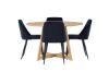 Imagine Masa de Dining Yakidon - Lemn de Caucho / MDF cu aspect de stejar + Scaun de Dining Night - Negru / Catifea Neagra _4