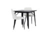 Imagine Masa de dining Tempe - Negru / MDF Negru + Scaun de dining Night - Negru / PU Alb _2