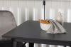 Imagine Masa de dining Tempe - Negru / Blat MDF negru + Scaun de dining Eva - Gri deschis / Catifea gri deschis _2