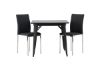 Imagine Masa Tempe pentru Dining - Negru / MDF negru + 2 scaune pentru Dining Lily - Picior cromat / PU negru