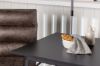 Imagine Masa de dining Tempe - Negru / MDF negru + Scaun de dining Zizo - Negru / Material textil maro - 2