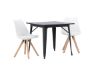 Imagine Tempe Dining Table - Black / Black MDF +Zeno Dining Chair - Nature woodlook / White PP _2