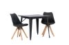 Imagine Masa de dining Tempe - Negru / MDF negru + Scaun de dining Zeno - Aspect lemn natural / PP negru _2