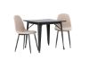 Imagine Masa de dining Tempe - Negru / MDF Negru + Scaun de dining Polar - Negru / Boucle Bej